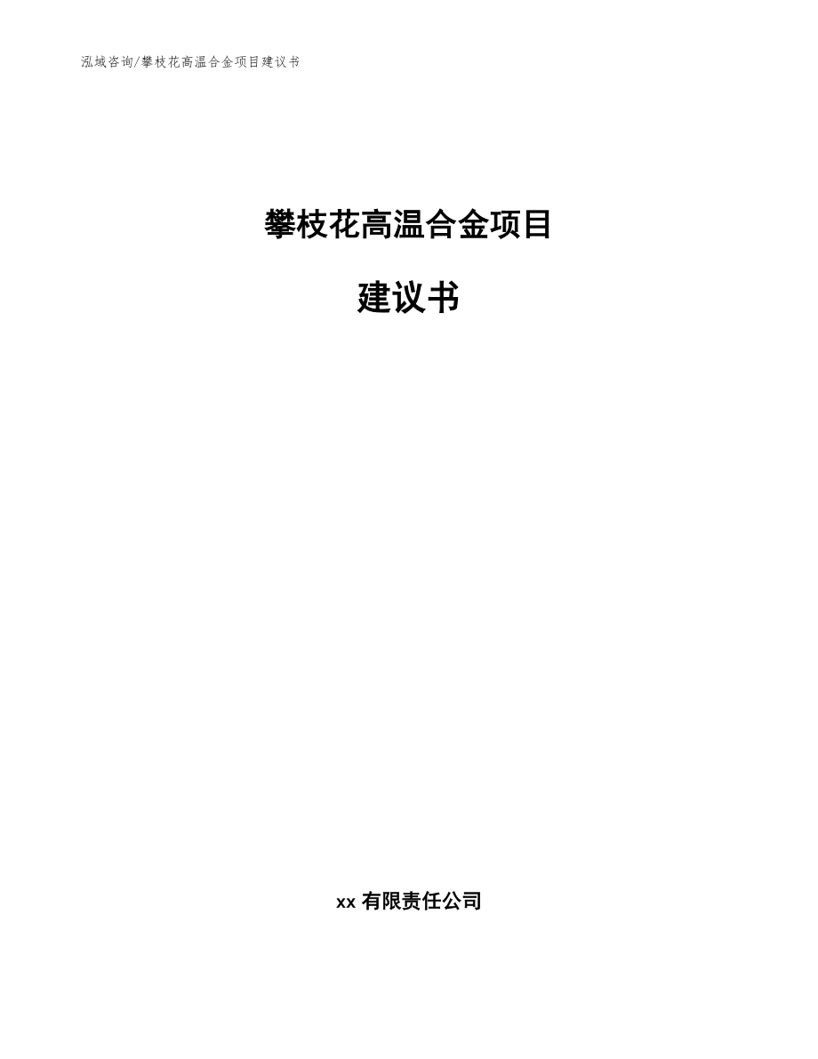 攀枝花高温合金项目建议书_第1页