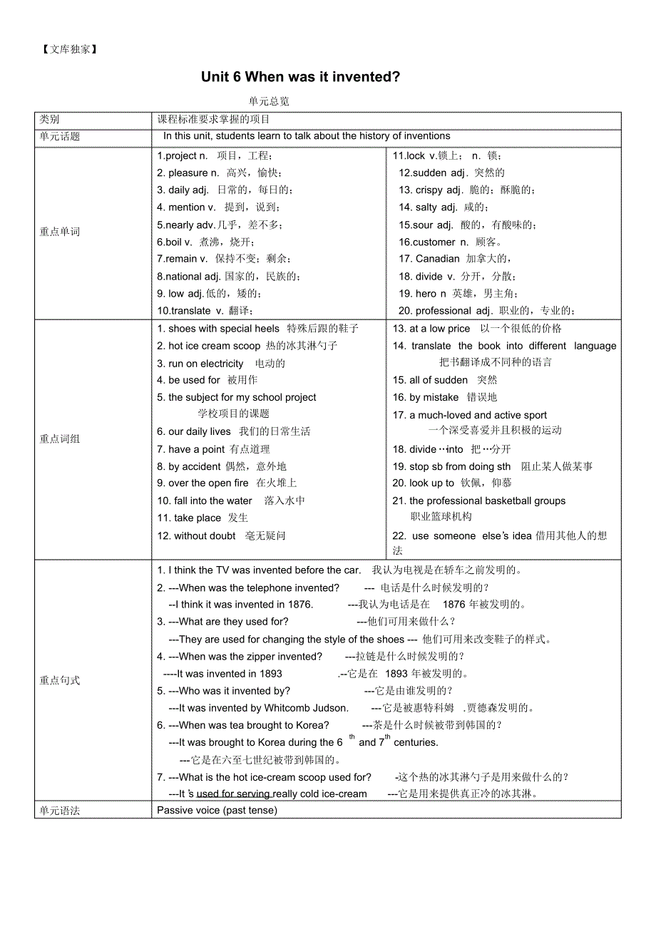 人教版九年级英语上Unit6学案终版_第1页
