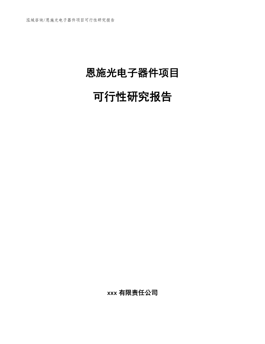 恩施光电子器件项目可行性研究报告_第1页