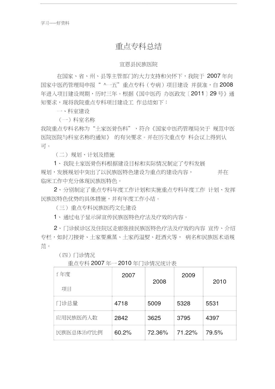 重点专科总结汇编_第1页