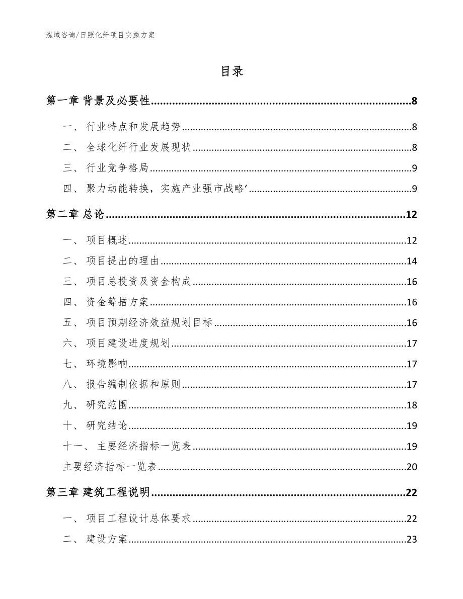 日照化纤项目实施方案【范文参考】_第1页