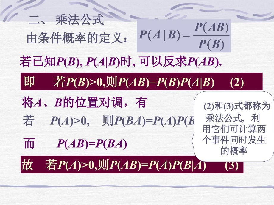 山东大学概率论与数理统计课件03条件概率与乘法公式_第1页