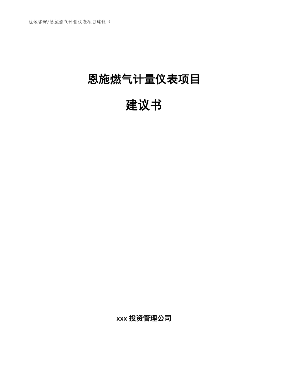 恩施燃气计量仪表项目建议书_参考模板_第1页