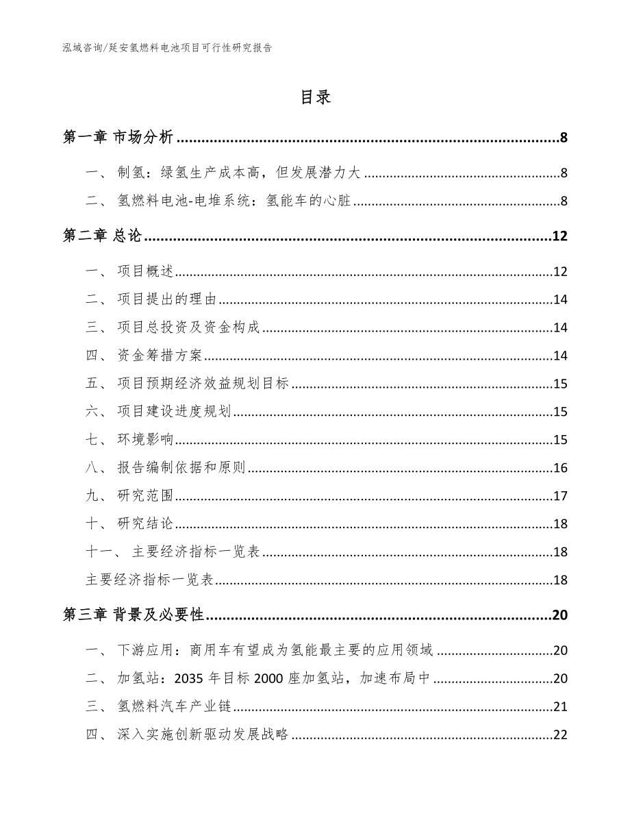 延安氢燃料电池项目可行性研究报告（范文）_第1页