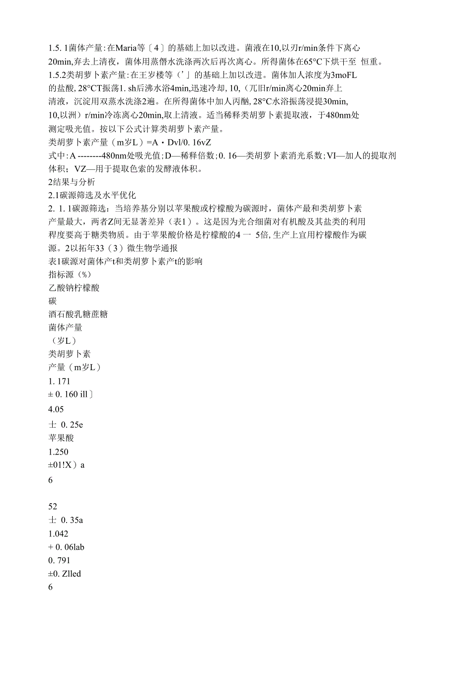 光合细菌培养基组成对类胡萝卜素产量的影响_第2页