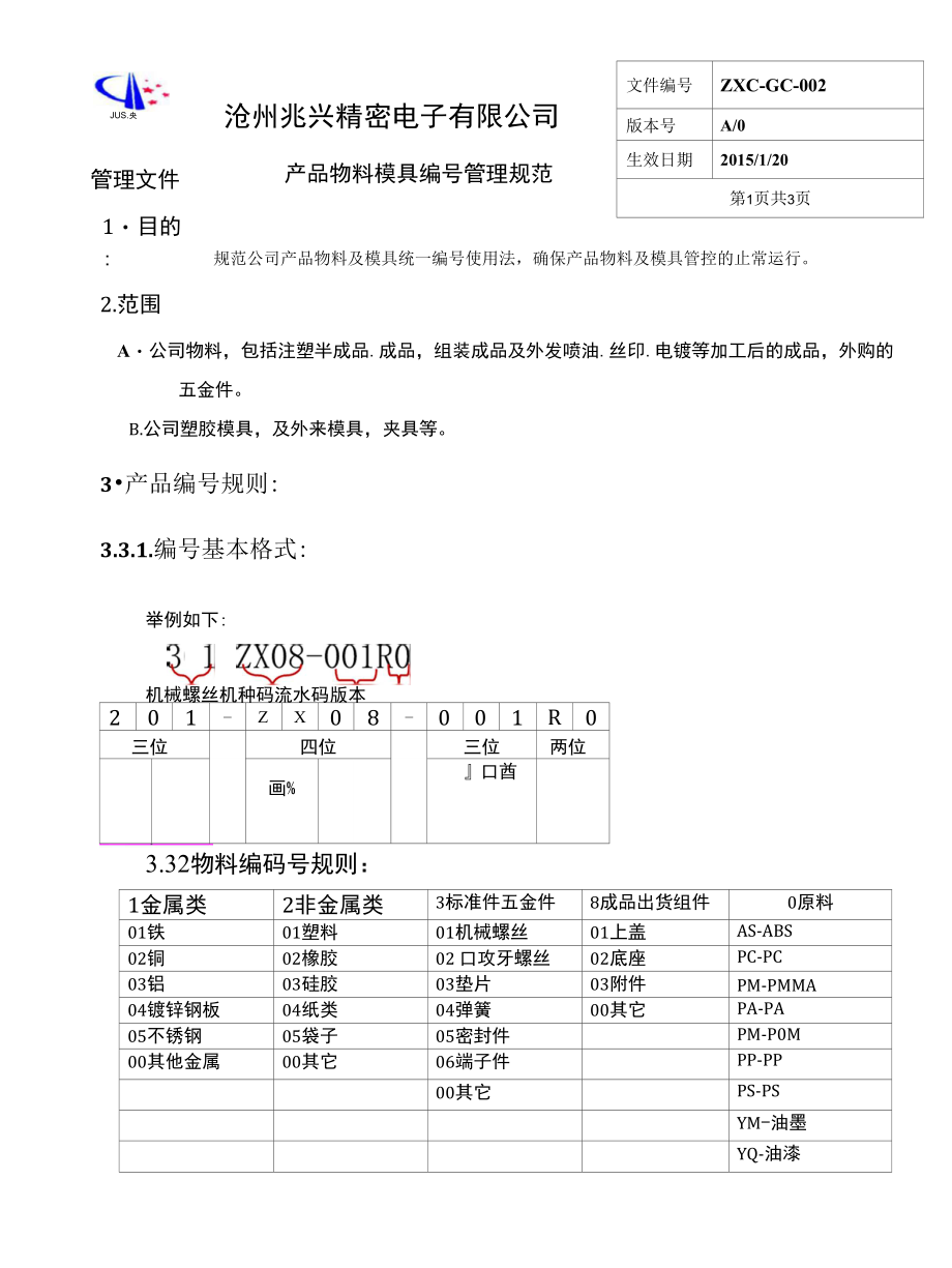 产品模具编码管理_第1页