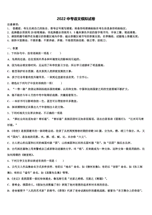 2022届安徽省沿淮教育联盟毕业升学考试模拟卷语文卷（含解析）