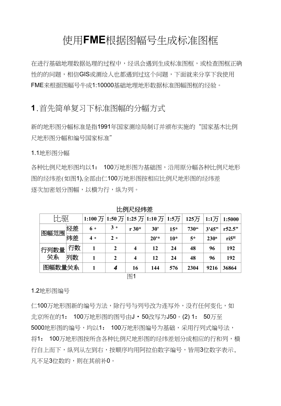 使用FME根据图幅号生成标准图框_第1页