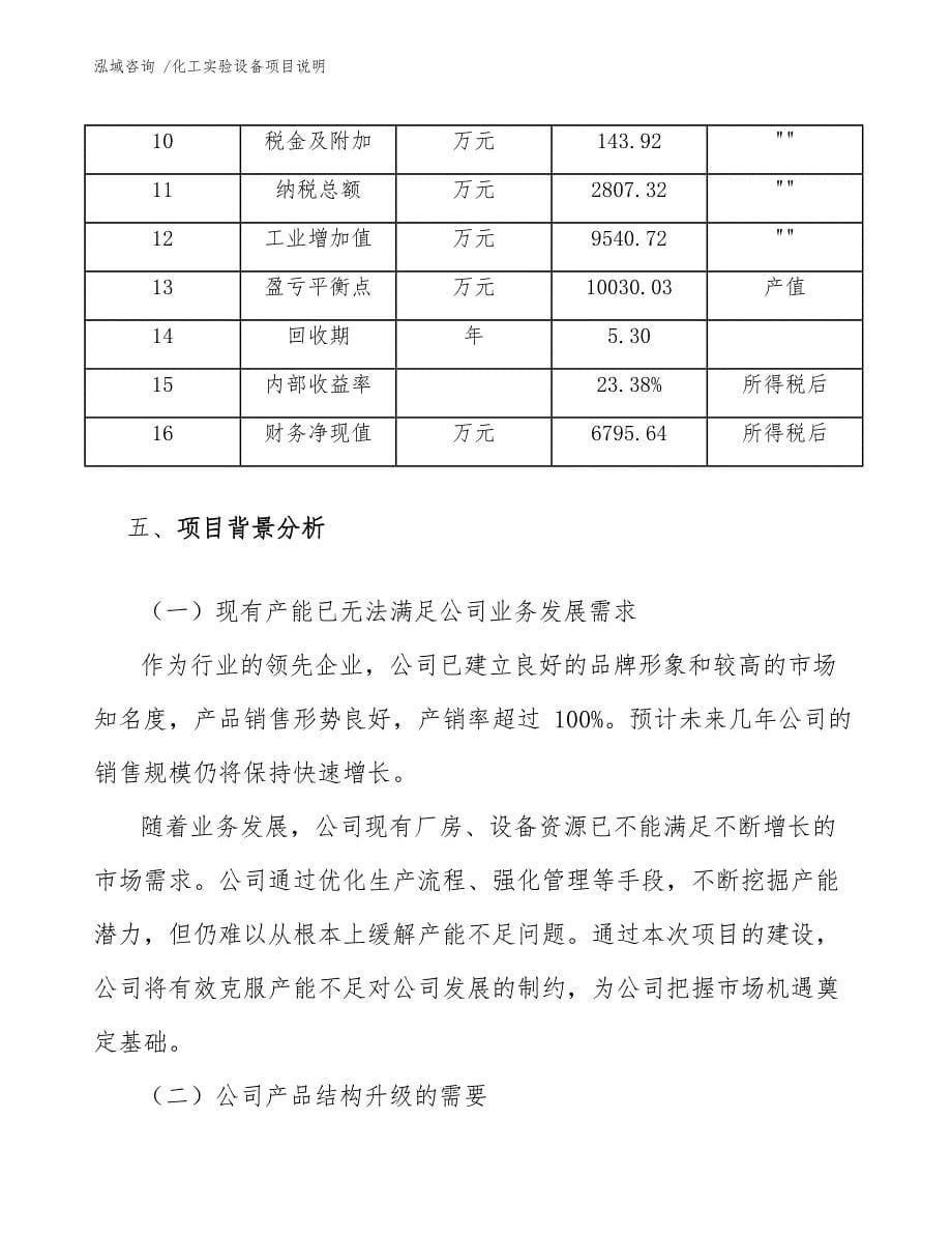 化工实验设备项目说明_参考范文_第5页