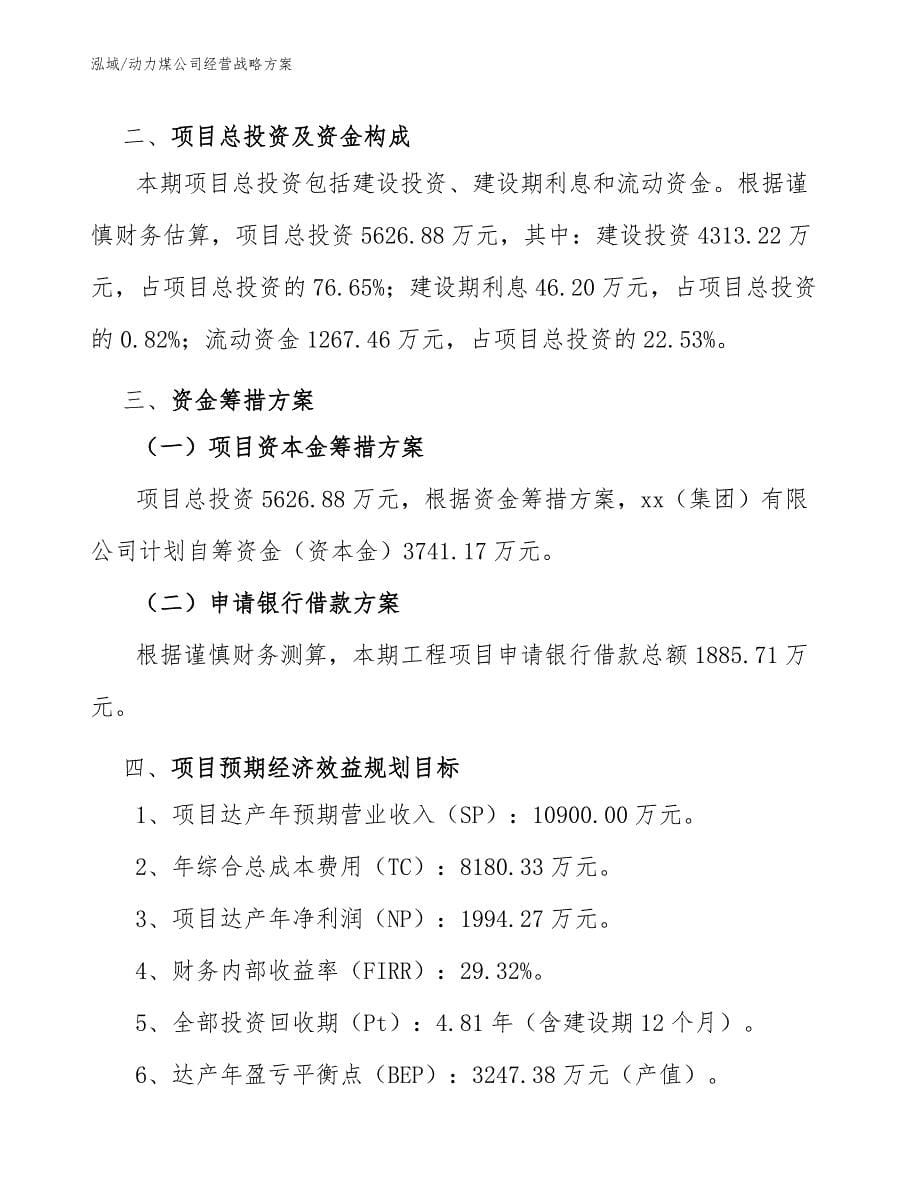 动力煤公司经营战略方案（参考）_第5页