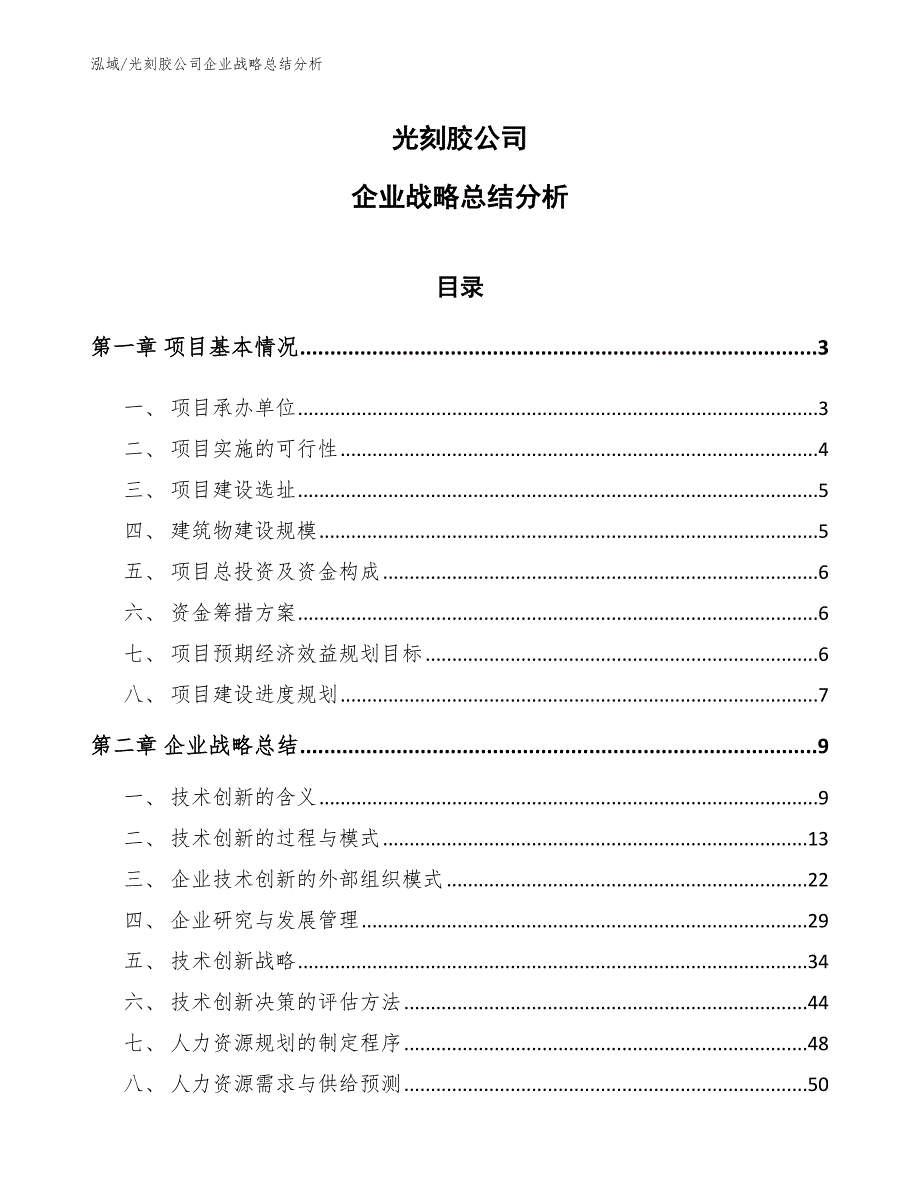 光刻胶公司企业战略总结分析（参考）_第1页