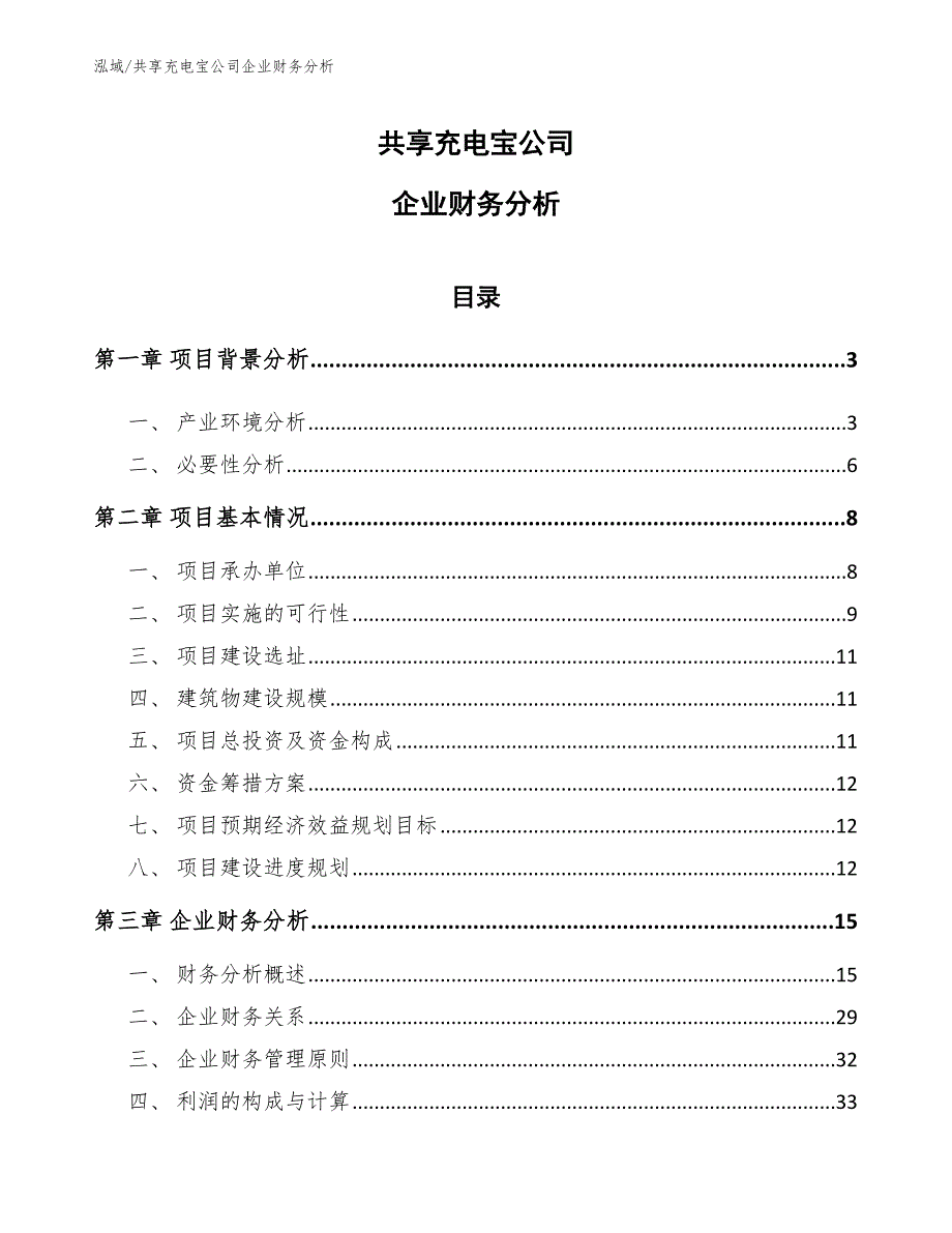 共享充电宝公司企业财务分析【范文】_第1页