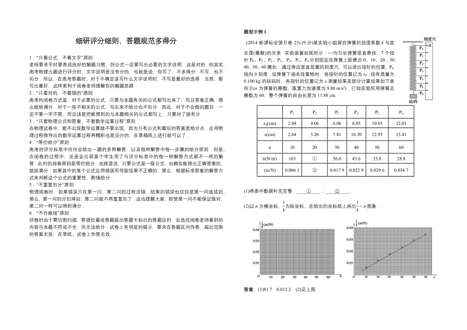 高考物理评分细则及答题规范_第1页