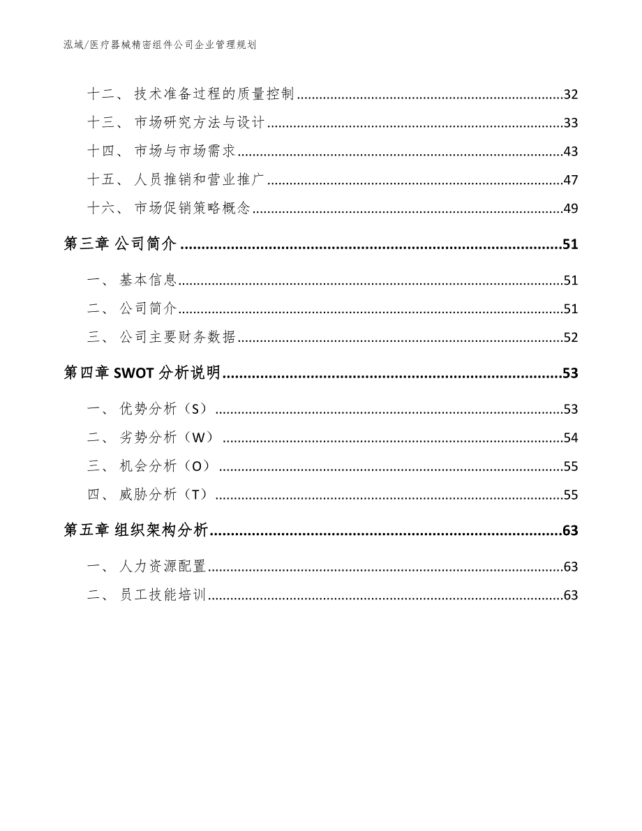 医疗器械精密组件公司企业管理规划_范文_第2页