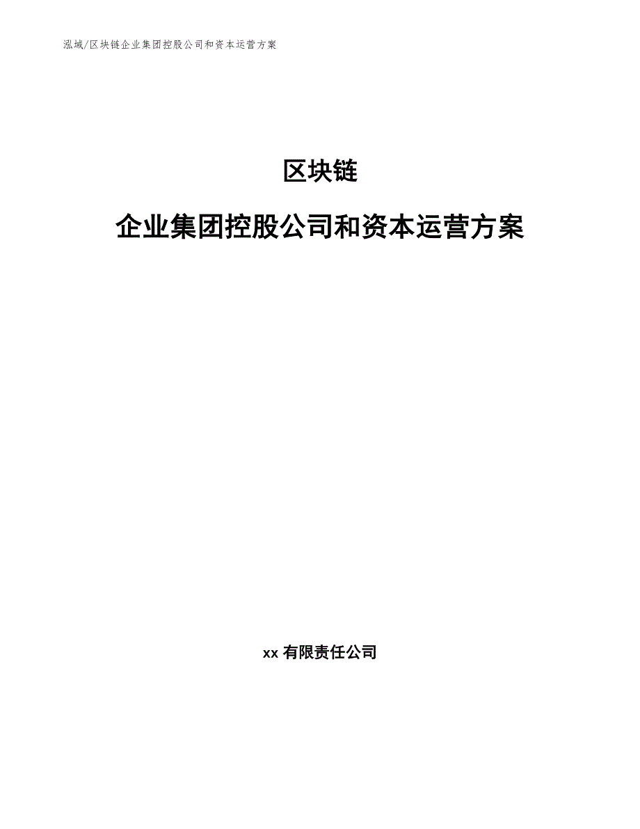 区块链企业集团控股公司和资本运营_第1页