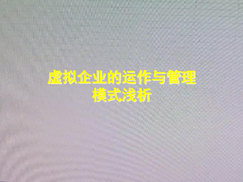 虚拟企业的运作与管理模式浅析(ppt)_第1页