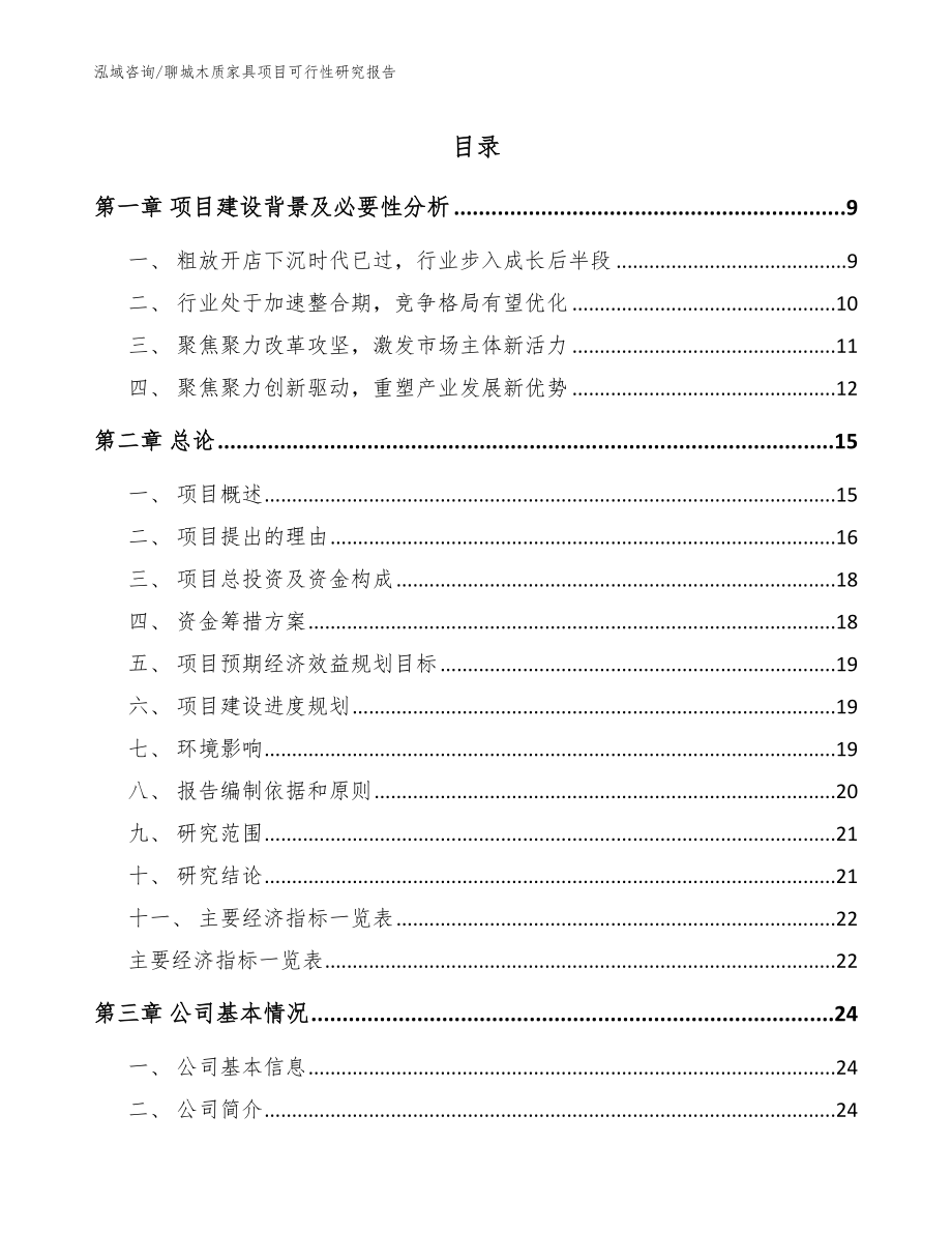 聊城木质家具项目可行性研究报告【范文模板】_第1页