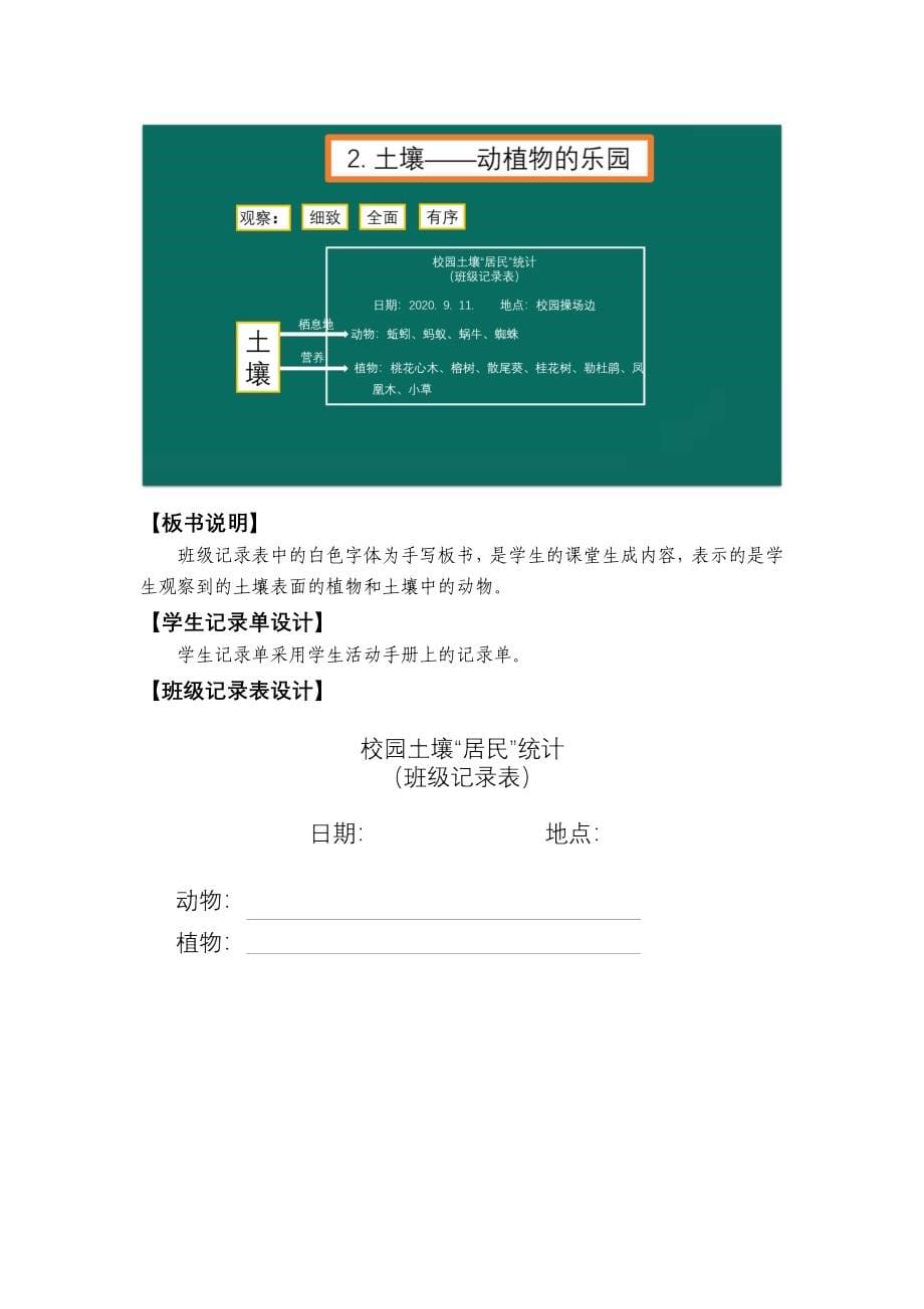 新教课版小学科学二年级上册1.2《土壤—动植物的乐园》教学设计_第5页