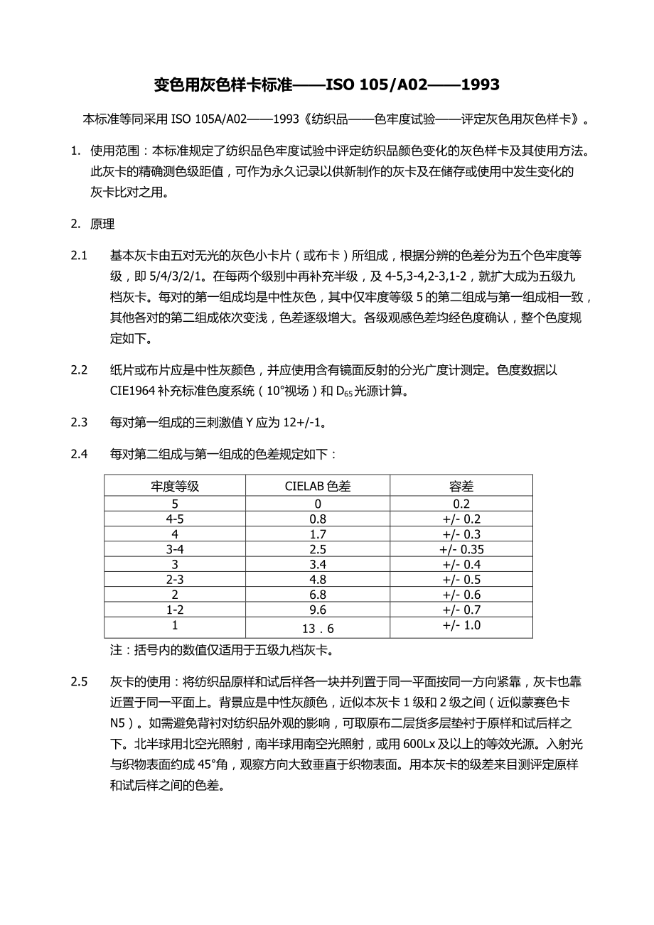 变色用灰色样卡标准——ISO-105A02——1993_第1页