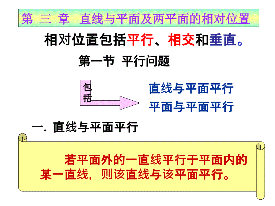 工程图学Ⅰ6直线与平面的相对位置_第1页