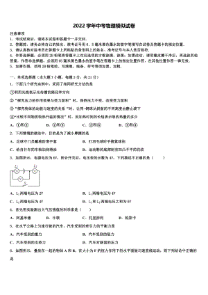 2022届安徽省合肥市肥西县重点名校中考押题物理预测卷（含答案解析)