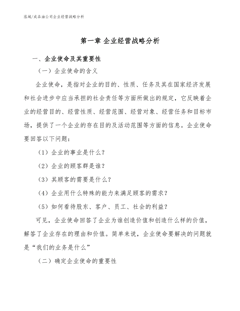 成品油公司企业经营战略分析（参考）_第3页