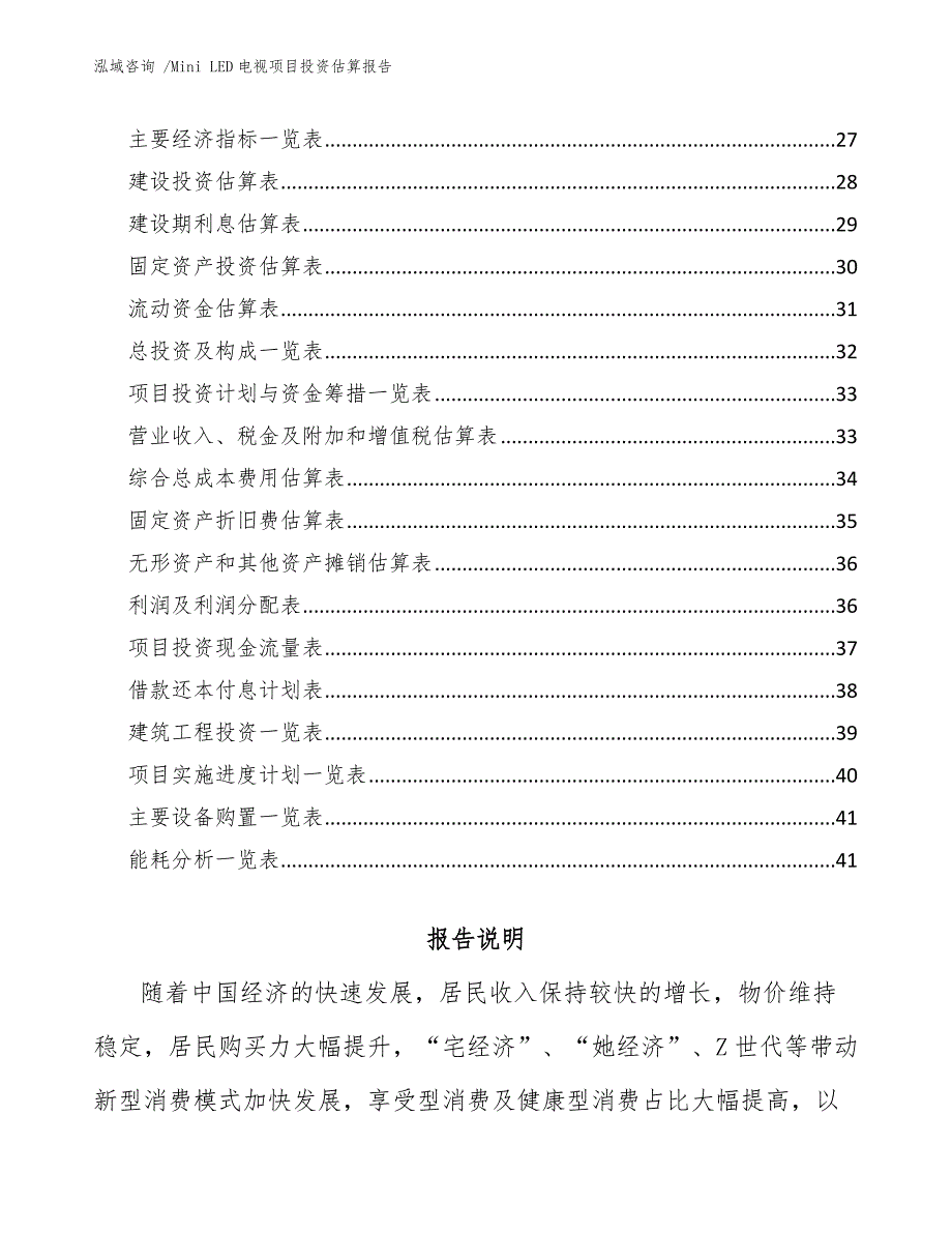 Mini LED电视项目投资估算报告【范文】_第3页