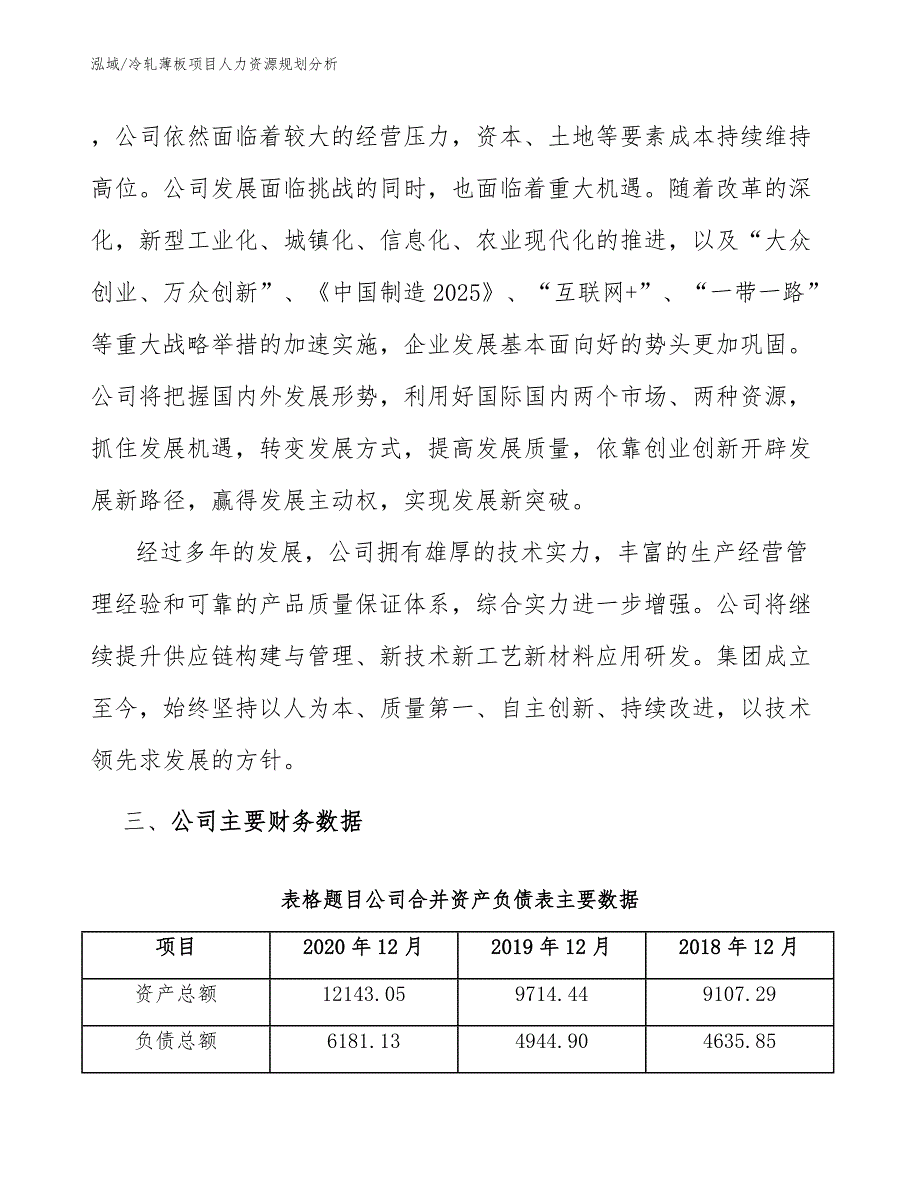 冷轧薄板项目人力资源规划分析【参考】_第4页