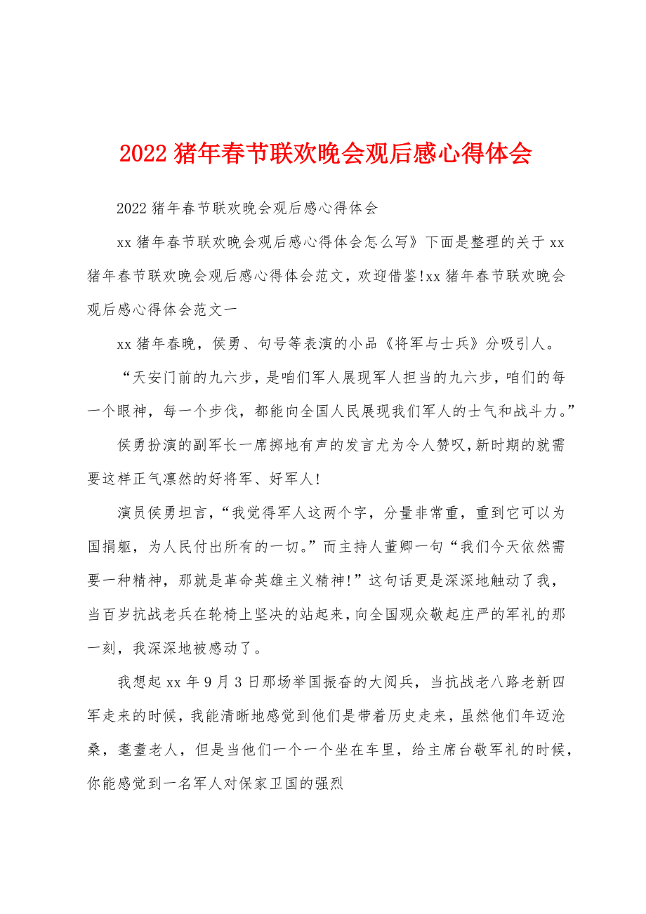 2022猪年春节联欢晚会观后感心得体会_第1页