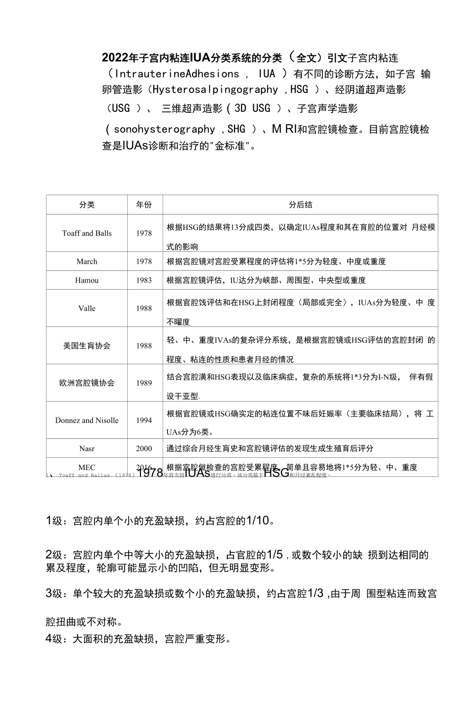 2022年子宫内粘连IUA分类系统的分类（全文）_第1页