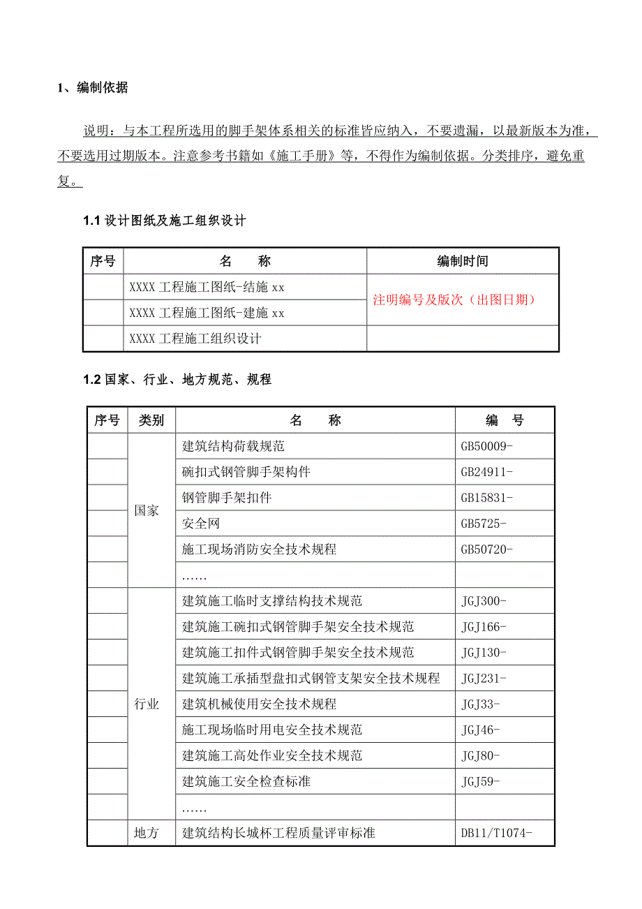 悬挑架方案编制模板_第1页