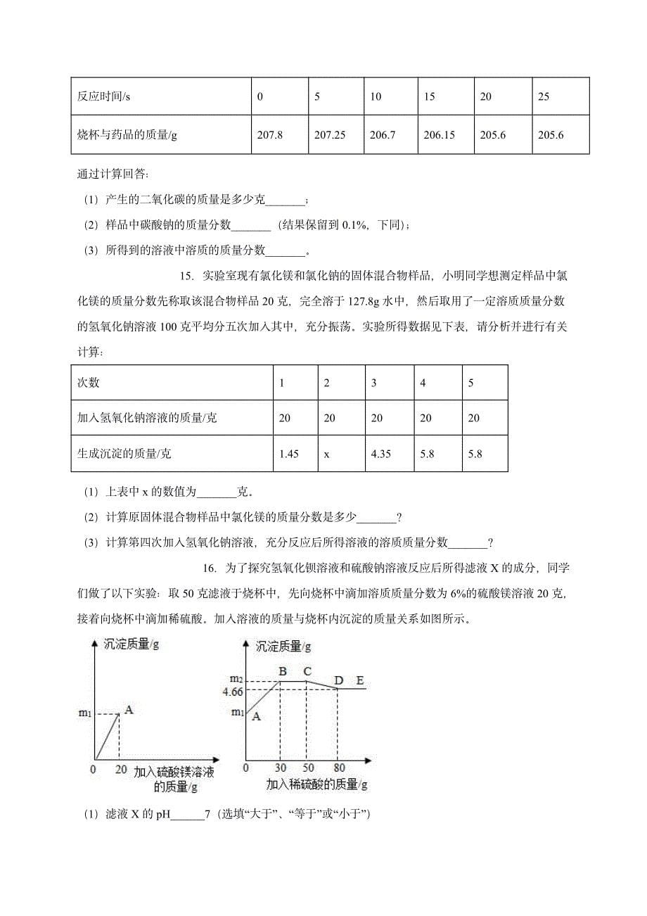 2020 中考化学重难点专题突破训练15_第5页