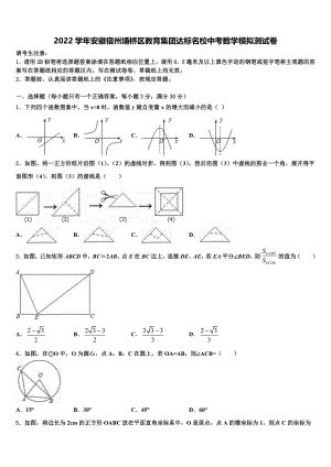 2022学年安徽宿州埇桥区教育集团达标名校中考数学模拟试题(含答案解析）