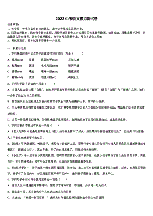2022学年广东省深圳市龙岗区德琳校毕业升学考试模拟卷语文卷（(含答案解析））