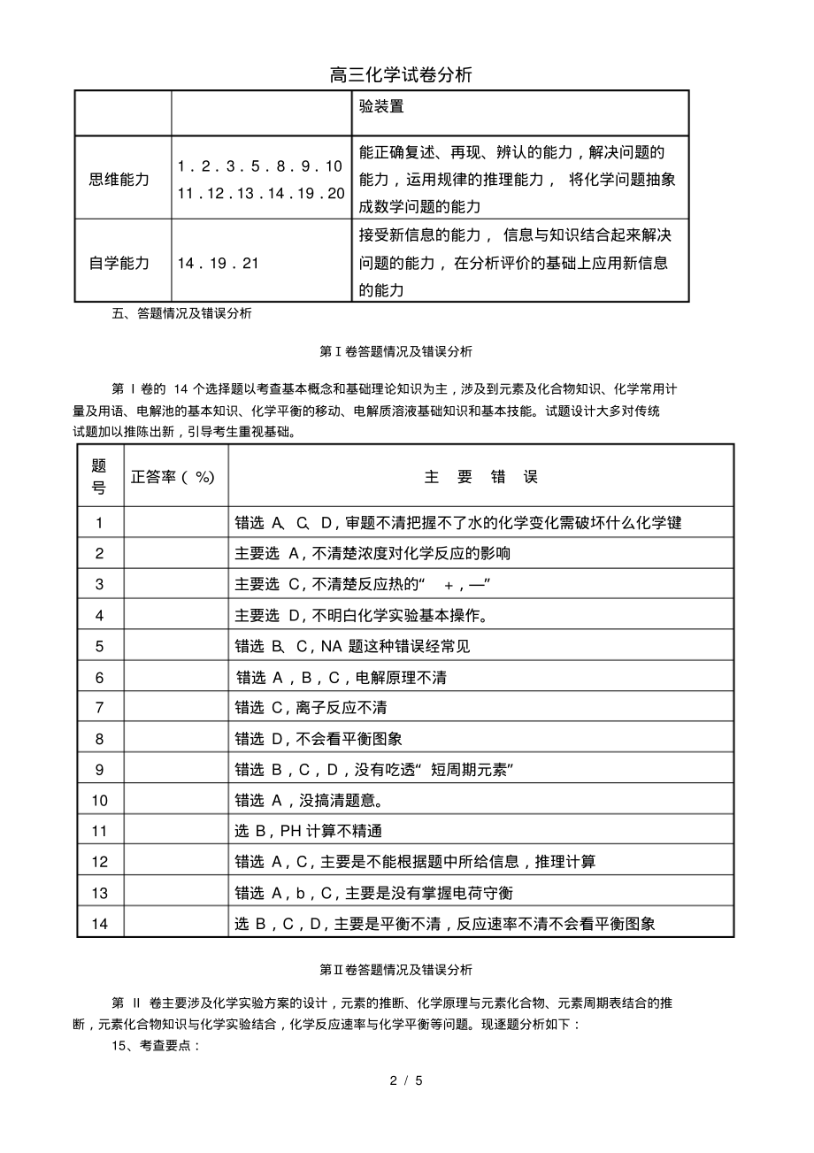 高三化学试卷分析[001]_第2页