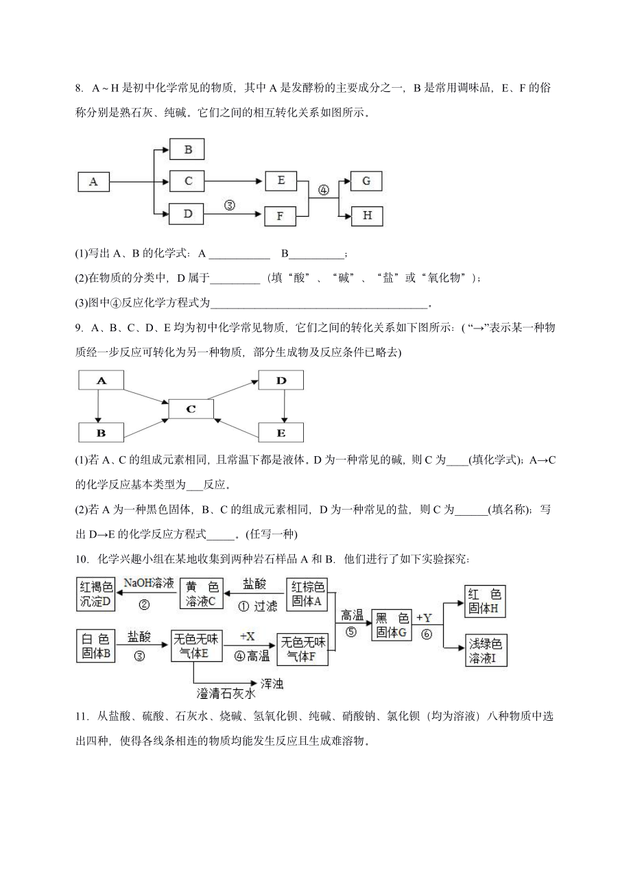 2022 中考化学重难点专题突破训练12_第4页