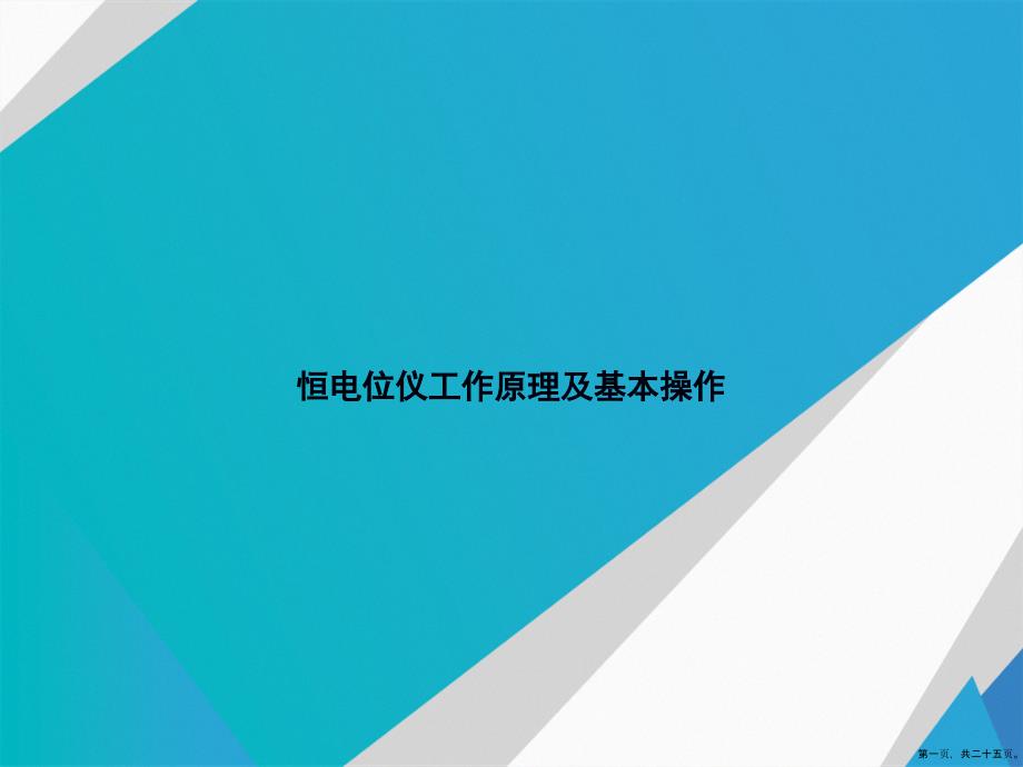 恒电位仪工作原理及基本操作讲课文档_第1页