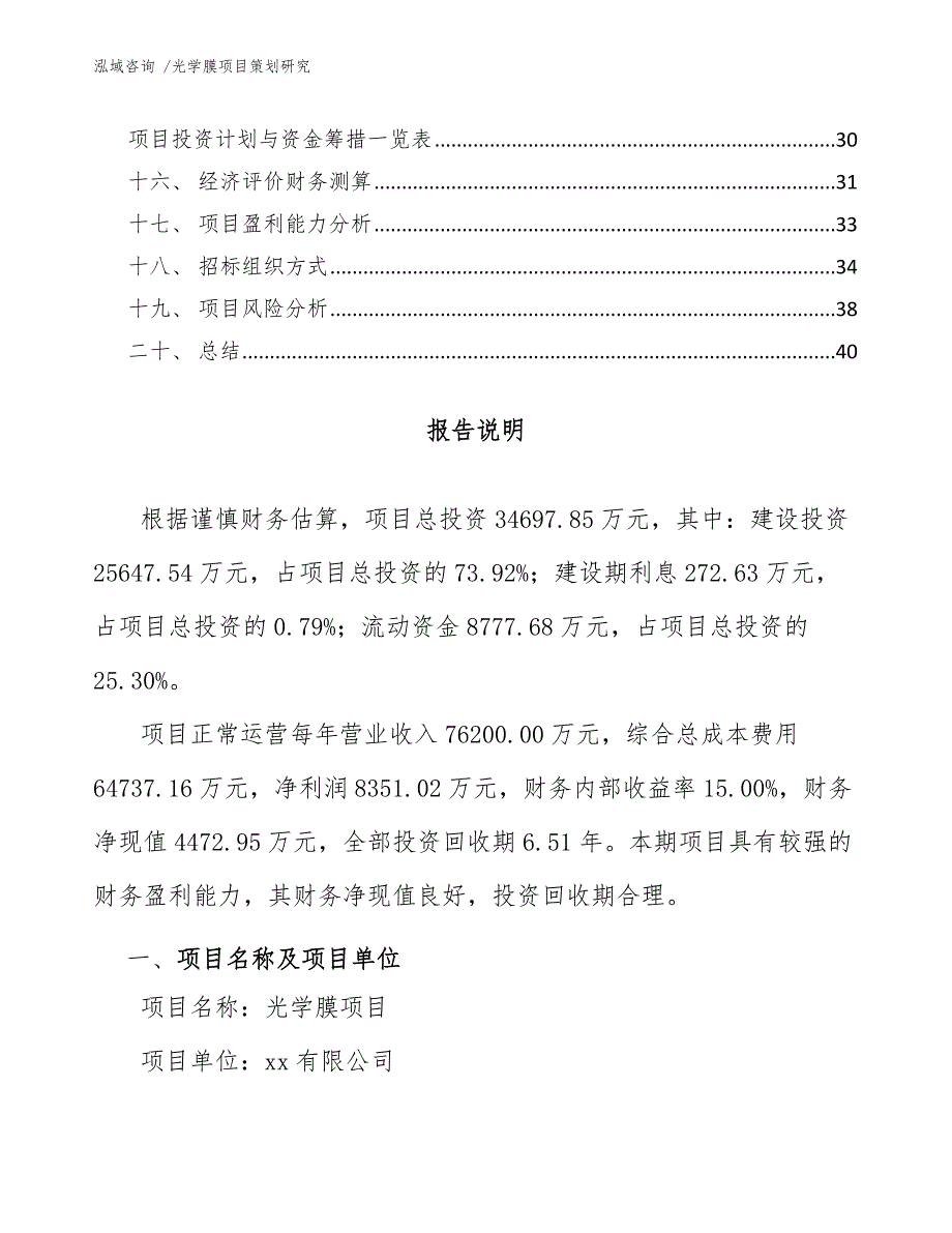 光学膜项目策划研究【范文模板】_第2页