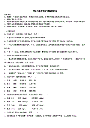 2022学年云南省泸西县中考语文对点突破模拟试卷(含答案解析）