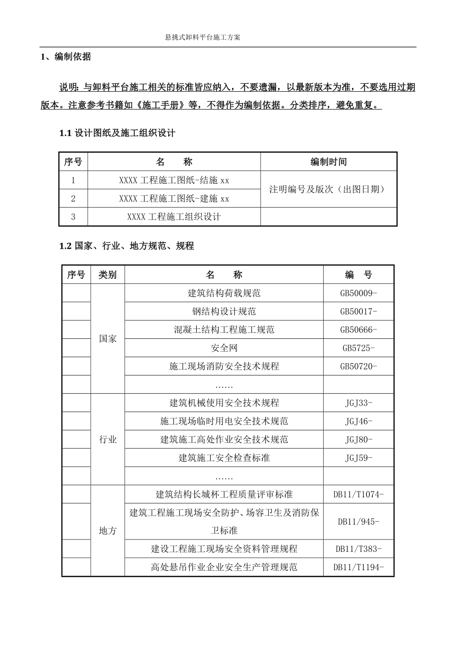 悬挑式卸料平台方案编制模板_第2页