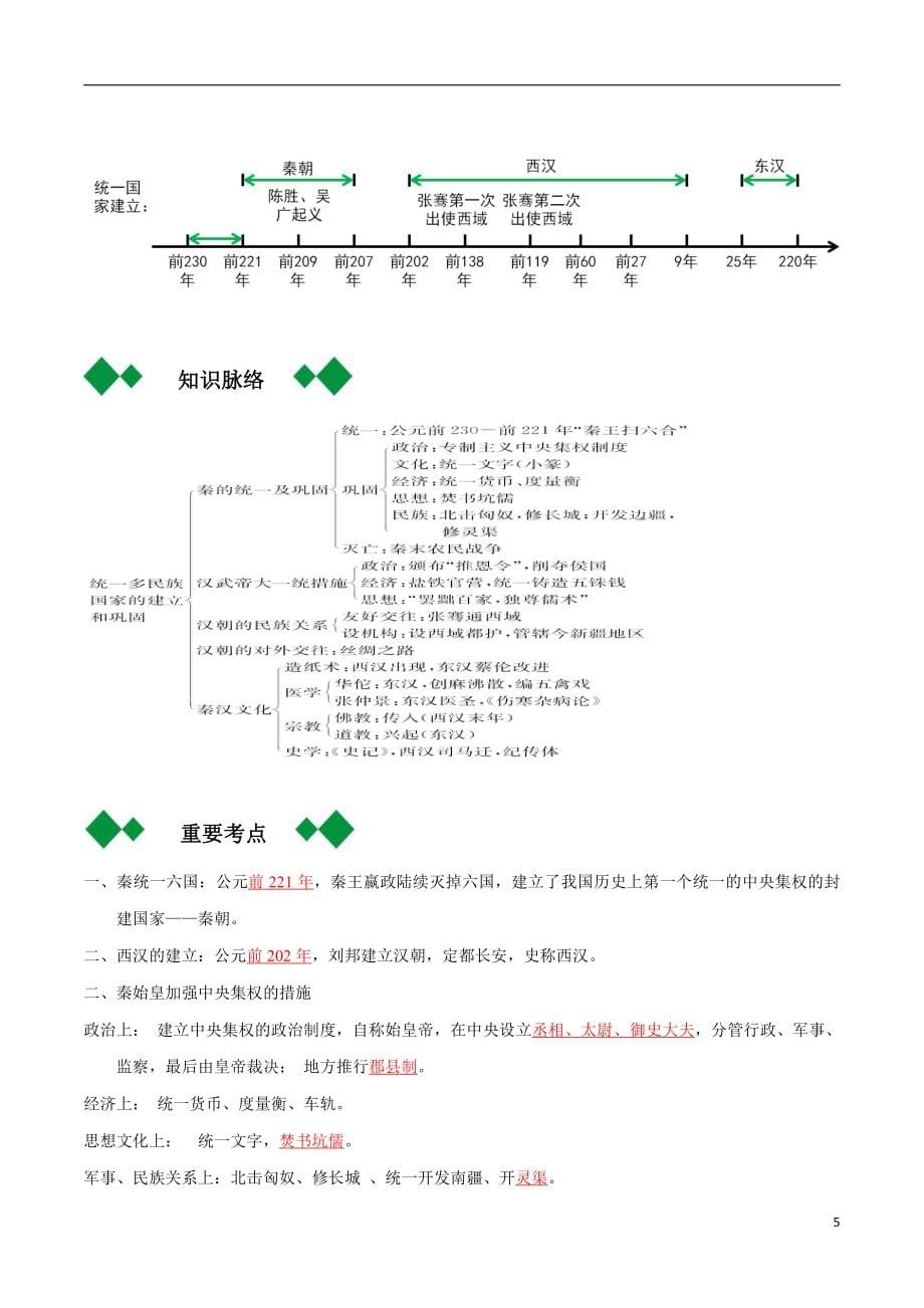 2022届人教部编版中考历史总复习之七年级上册【要点梳理】_第5页