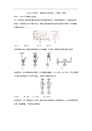 2022中考物理考点复习归类训练专题七：滑轮