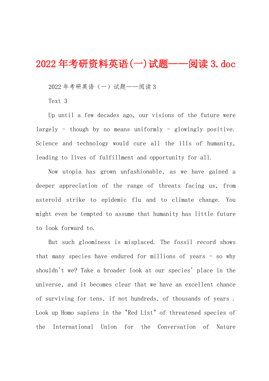 2022年考研资料英语(一)试题——阅读3.doc_第1页