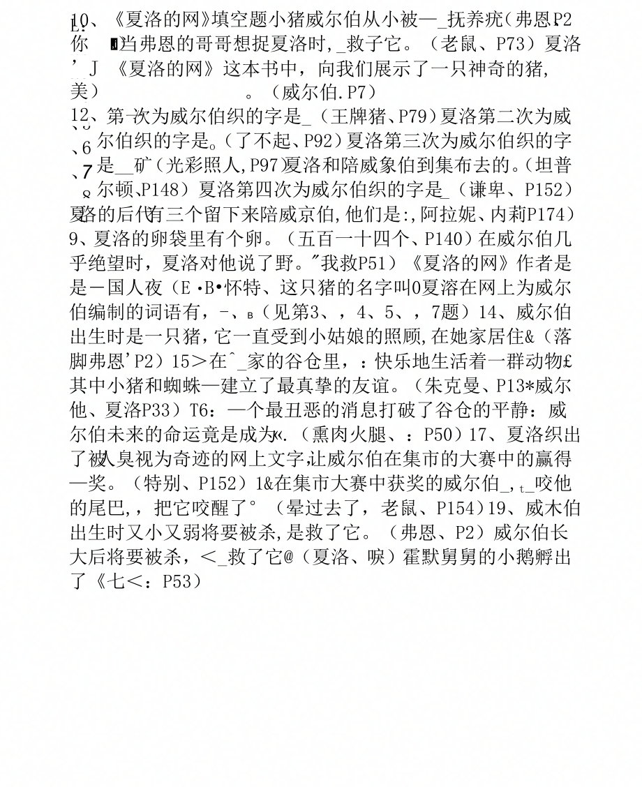 夏洛的网填空题答案(精编文档)_第1页