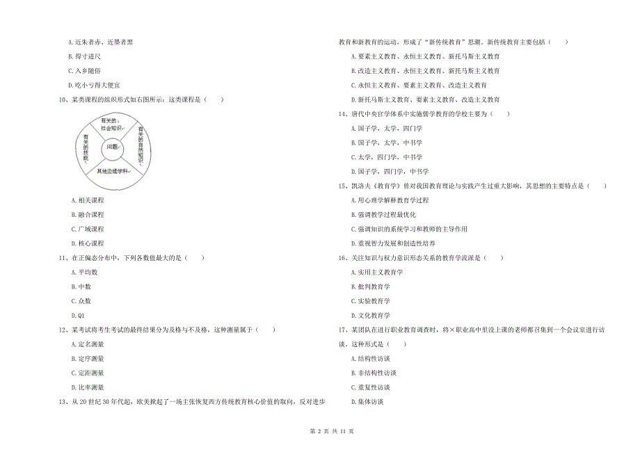 2021-2022年硕士研究生考试《教育学》全真模拟试题C卷-含答案_第2页