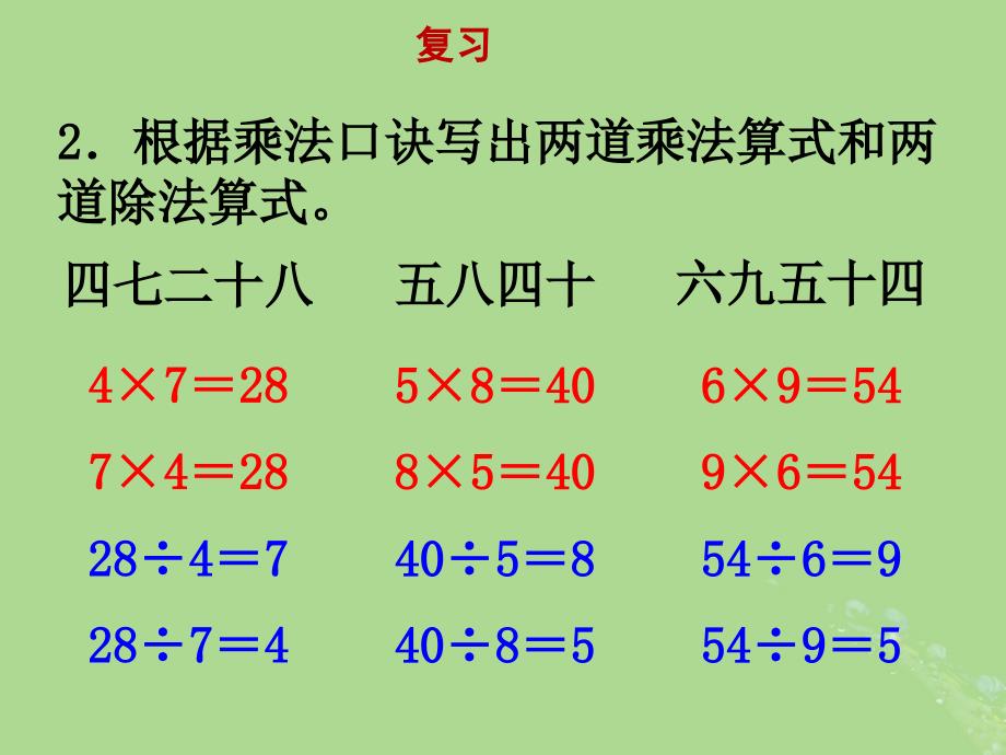 二年级数学上册第六单元表内乘法和表内除法(二)《复习》教学课件苏教版_第3页