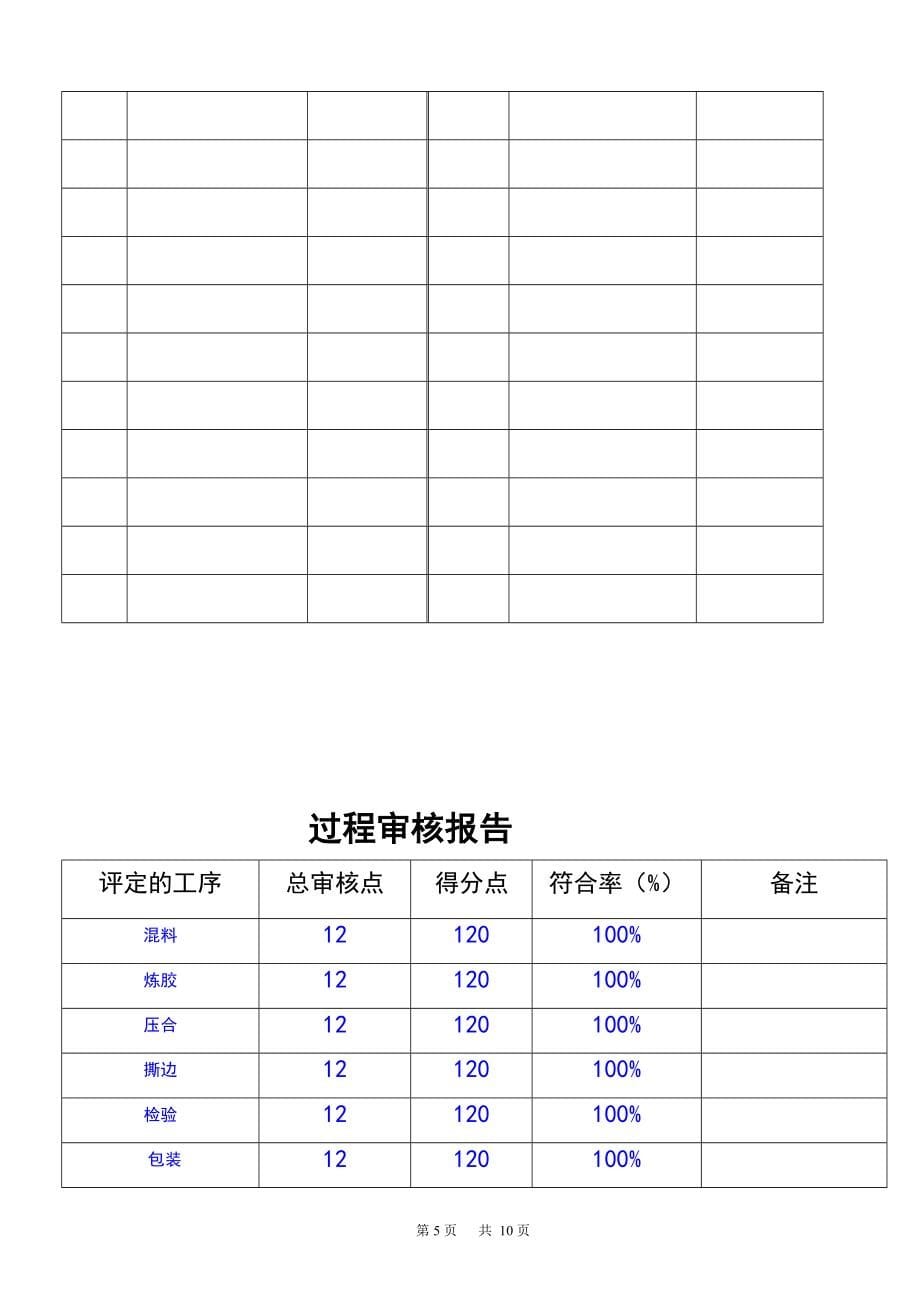 IATF16949-2016最新版质量管理体系过程审核全套通用资料（实施计划+过程审核检查表+总结报告）_第5页