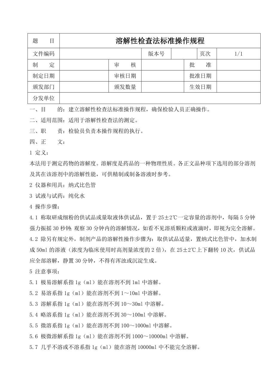 溶解性检查法标准操作规程_第1页