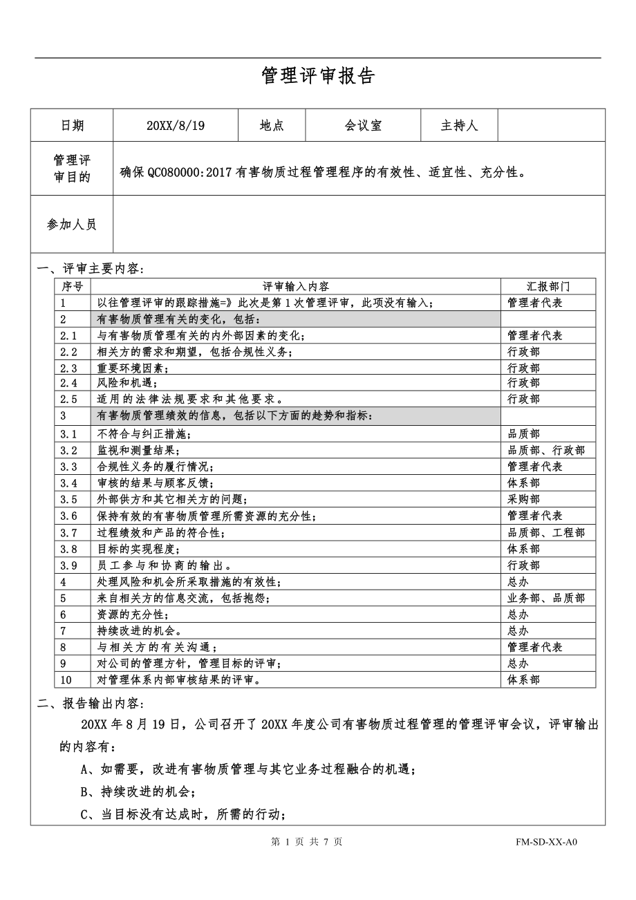 QC080000有害物质管理评审报告OK_第1页