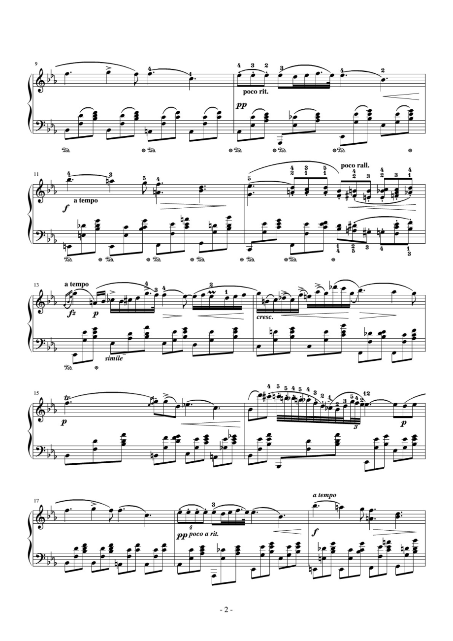 肖邦-降E大调夜曲（Op9-2） 原版 正谱 五线谱 钢琴谱 声乐考级谱_第2页